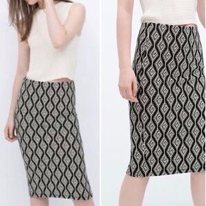 Zara geometric pattern pencil skirt